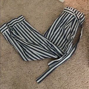 Fitted striped pants